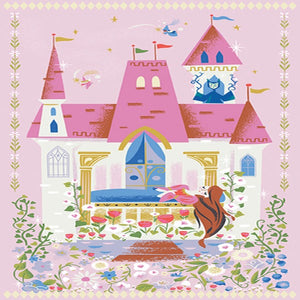 Little Brier Rose Fantasy 24" x 43.5" Pink Cotton Fabric Panel
