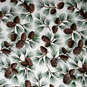 Pine cones Glitter Cotton Fabric
