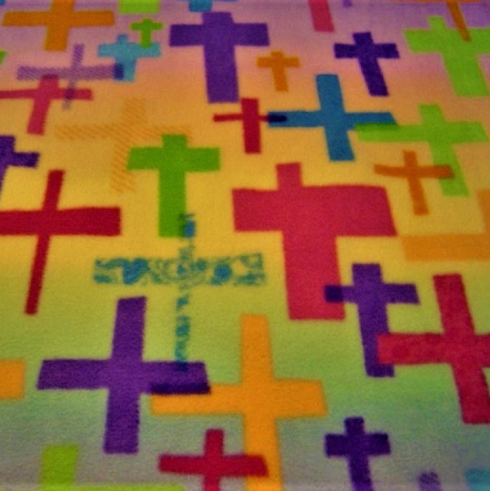Christian Cross Fleece Fabric