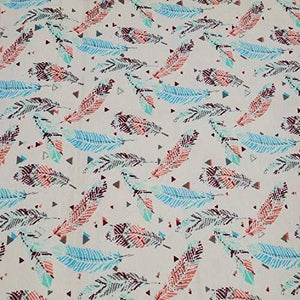 Feathers Tan Flannel Fabric