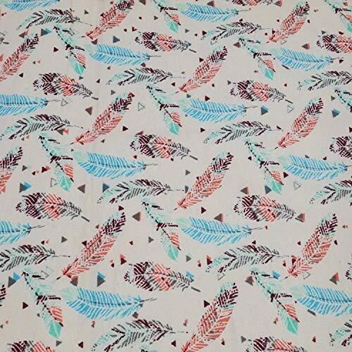 Feathers Tan Flannel Fabric