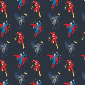 DC Comic Justice League Jr Boy Heroes Cotton Fabric