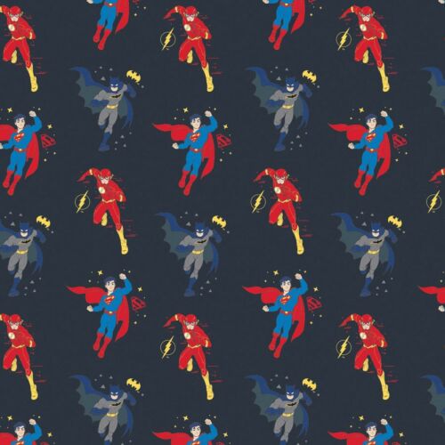 DC Comic Justice League Jr Boy Heroes Cotton Fabric