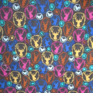 Deer Colorful Circles Cotton Fabric