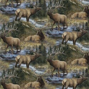 Elk Creek Lazy Afternoon Scenic Cotton Fabric