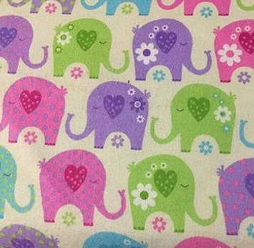 Elephants Flannel Fabric
