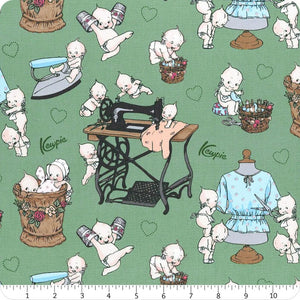 Sew Kewpie 43/44" W Sage Cotton Fabric