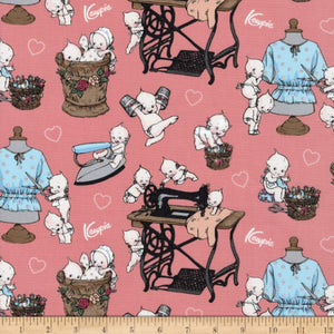 Sew Kewpie 43/44" W Coral Cotton Fabric