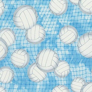 Volleyball Blue Cotton Fabric