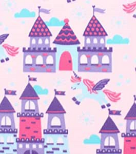 Unicorn Castle Pink Fleece Fabric