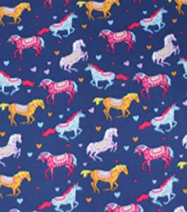 Unicorn Hearts Fleece Fabric