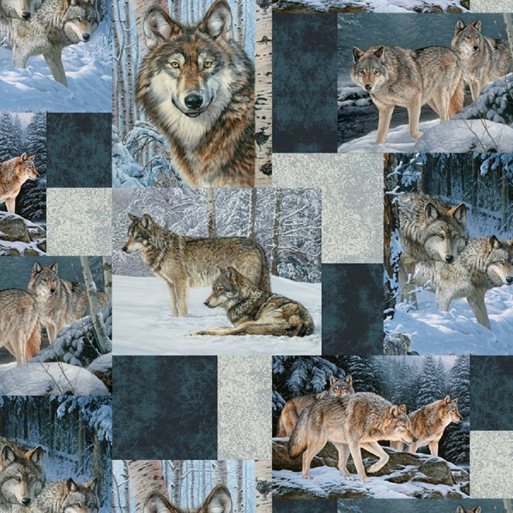 Wolves Fleece Fabric
